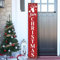 Merry Christmas Willkommensschild für Veranda, stehend, Schneeflocke, Elch, Holzveranda-Schild für Weihnachten, Haustür-Dekorationen, rustikales Bauernhaus, rote Hängeschilder, Wandschild für