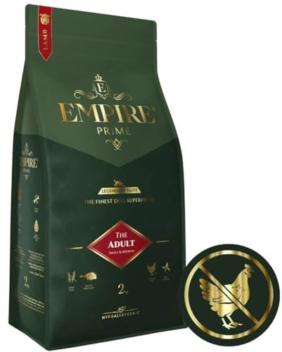 Empire Prime - Monoprotein-HundeFutter 2kg für ausgewachsene Hunde Kleiner und mittlerer Rassen | Hundefutter Trocken Getreidefrei | Hypoallergen | Ohne Huhn | Glutenfrei | Natürlich
