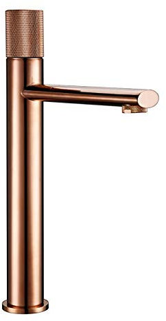 Waschbecken-Wasserhahn, Roségold, Badezimmer-Messing-Waschtischarmatur, Einhand-Loch-Deck-Kalt- und Warmwassermischer, hoher Wasserhahn wisdom
