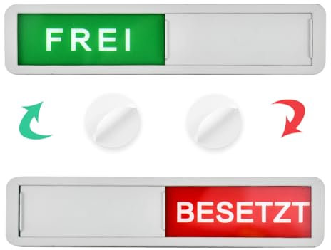 REFORUNG FREI - BESETZT Schilder Zinklegierung Frei Besetzt Schiebeschilder Klebeschild Toilette Schild Mit Schieber Festhaltemagneten Frei Besetztschild für Wartezimmer Raumstatus Raumschild