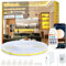 10M Cob Led Streifen Warmweiss Alexa Kompatibel, 3000K bis 6500K Led Strip Warmweiß bis Kaltweiß Dimmer, Ultraheller Led Band, Led Unterbauleuchte mit Fernbedienung und App für Küche, Schlafzimmer