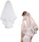 Faletony Brautschleier Schleier Spitzenborte kurz Bridal Tüll mit Kamm Tüll Braut Hochzeit Kurzer Schleier 2 Schicht Brautschleier für Frauen Bräute Bachelorette Party