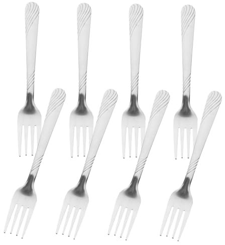 WATIIFUFU 8 Pezzi Bastoncini Di Sandwich Forchetta Gigante Forchetta Enorme Forchetta Da Portata Forchetta Per Mescolare Forchette Argenteria Posate Per La Cena Acciaio Inossidabile Silver