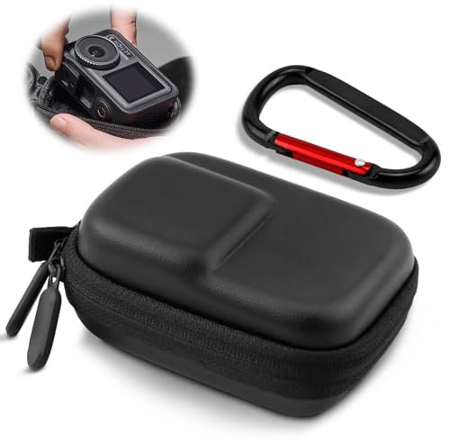 Raykce Mini Carry Case for GoPro Hero 12/11//10/9/8/7/6, Portable Hard Storage Bag for DJI Action 5 Pro/4/3 Camera, Shockproof Sports Camera Bag Travel Accessories(Black)