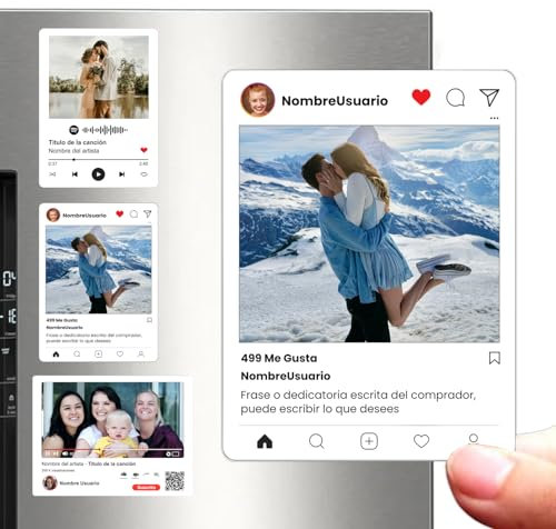 Dekopix Foto Imán para la Nevera Personalizado Estilo Spotify, Instagram o Youtube. Regalo de Cumpleaños Original, Regalos Pareja, Aniversario, San Valentín (Estilo Instagram)