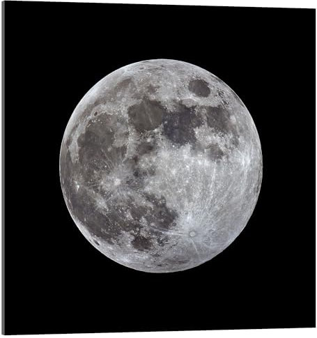 Posterlounge Vollmond Acrylglasbild von MonarchC 20 x 20 cm Grau Wandbilder Wanddeko