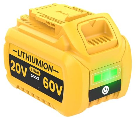 20 V/60 V 9,0 Ah FlexVolt XR-Akku für Dewalt DCB609 DCB606 DCB612 DCB184 DCB546 DCB200 DCB201 DCB182, kompatibel mit 18 V kabellosen Elektrowerkzeugen, 9000 mAh Lithium-Ionen-Akku mit großer Kapazität