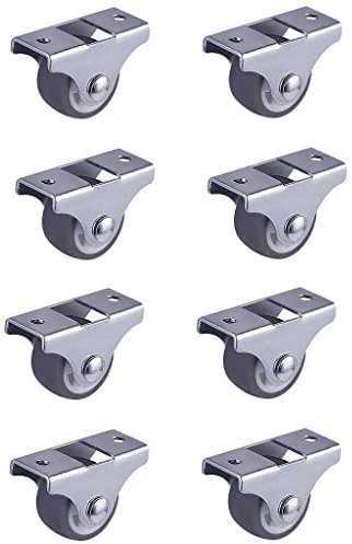 8 Stück TPE Lenkrollen mit starrer, nicht verdrehbarer Basilagerrolle, Oberplatte