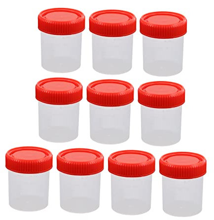 MUCKLILY 10 Pièces Gobelets à Échantillons Avec Couvercle à Vis Récipients De Collecte Pour Usage Hospitalier Petits Pots Pour Tests D'échantillons D'urine