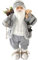 X-MAS Weihnachtsmann 60 cm grau mit Brille Teddy Lampe & Sack Santa Claus