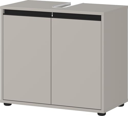 Germania Waschbeckenunterschrank 2200-186 GW-Lemont, in Steingrau, mit Siphonausschnitt, 63 x 55 x 34 cm (BxHxT)