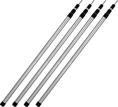 Aufstellstangen Set Teleskopstangen 4, 5 oder 6 Stück Zeltstange aus 6061 Aluminium - Stufenlos Höhenverstellbar Stückzahl 4 L
