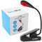Puremind Luz de Lectura Roja Recargable USB con Pinza + Cuello Flexible 360º + 3 Niveles de Brillo Sin Luz Azul para Dormir - Ideal para Libros + Kindle + Viajes - Lampara Lectura LED Libros Cama