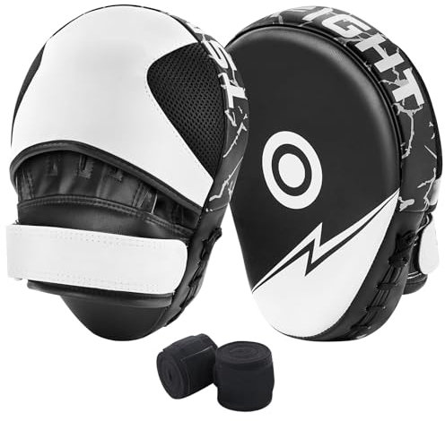 Professionelle Boxpratzen mit gebogenen Pratzen – Ergonomische MMA-/Kickbox-Trainingsausrüstung mit stoßabsorbierendem PU-Leder und hochdichtem Schaumstoff für den Einsatz im Fitnessstudio/zu Hause