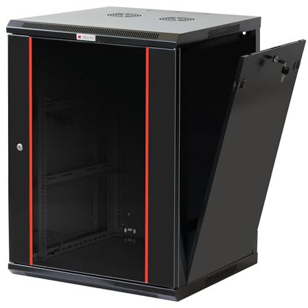 Techly Professional 620706 Armadio Rack 19 a Muro 20 unità Sezione Unica Prof. 600mm Nero Nero