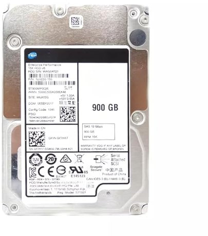 SIMPLETEK - 900GB 2,5 SAS-Festplatte | 256MB Cache, 15K RPM | Ideal für Server/NAS/PC | ST900MP0026 (Generalüberholt)