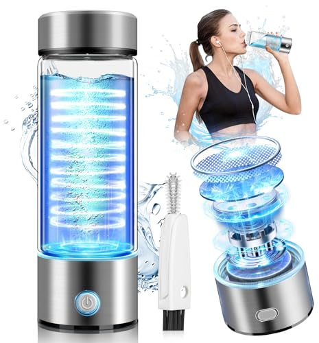 Lozltx Upgraded Hydrogen Water Bottle[ hydrogen water H₂O₂ Separation System] Hydrogen Water Bottle [Hydrogen Content 3000PPB] Improve Water in 180s for Home