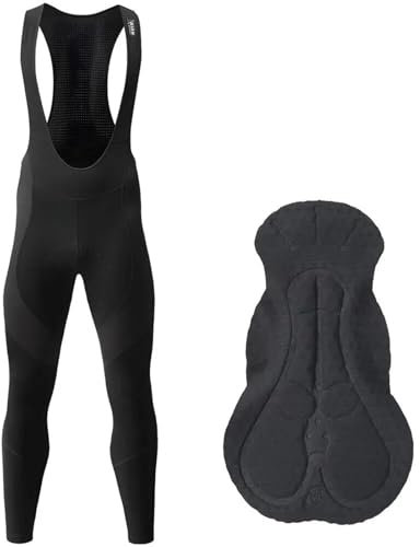 Pantaloni con bretelle lunghi da ciclismo invernale Calzamaglia da bicicletta da uomo Pantaloni da mountain bike Pantaloni con imbottitura in gel traspirante a lunga distanza Pro per il ciclismo(L)