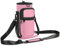 Nuovoware Sac à Bouteille en Néoprène, 750ml Porte-Bouteille avec Bandoulière&Dragonne Ajustable, Sac Fourre-Tout avec Poche, Accessoire Parfait pour Voyage Randonnée Camping, Rose