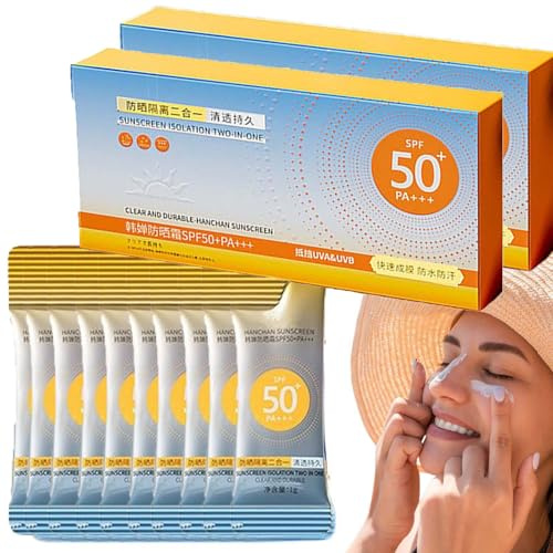50 Stück Mini-Sonnencreme in Reisegröße, Sonnencreme Mini Tube, LSF 50+ Mini Sonnencreme, Wasserfestes Sonnenschutz mit UVA/UVB Schutz (2)