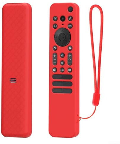 Custodia ergonomica in silicone per telecomando Sony RMF TX920U TX910U con pratico cordino (rosso)