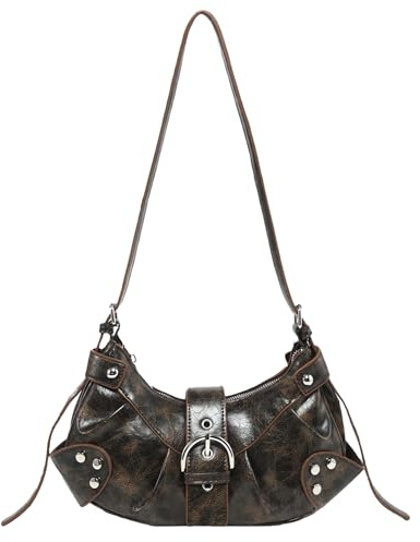 Aulenge Y2K Umhängetasche Damen Shopper Handtasche aus PU Leder für die Arbeit Modische Pendlertasche mit Magnetverschluss Leichte Alltagstasche für Damen