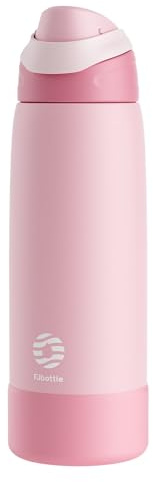 Fjbottle Botella Agua Acero Inoxidable 1L, Térmica con Botón y Funda