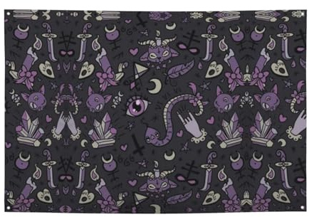 Lila Schwarz Gothic Gruselparty Festival Banner Dekor Hintergrund Flagge Indoor Outdoor Versammlung Abschluss Weihnachten