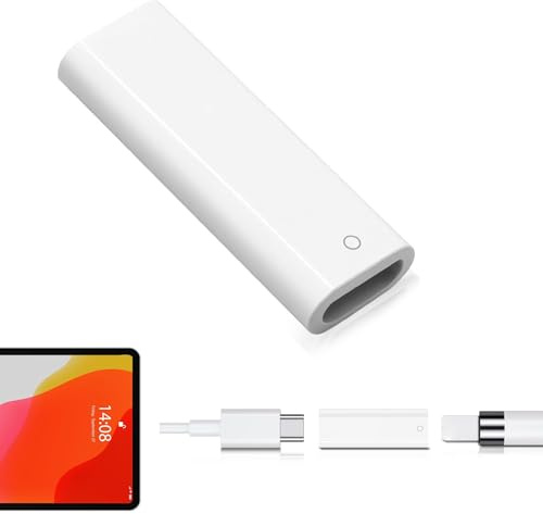 Suoxiom Adapter für A-pple Pencil 1. Gen mit USB-C, kompatibel mit i-Pad 10. Gen 2022,dapter Ligtning Auf Ligtning, kabelloser Ladeanschluss, Bluetooth-Kopplung (auf L1ghtnning)