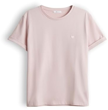 OPUS Damen Kurzarmshirt | SERZ Regular T-Shirt aus Organic Cotton Rose Tint, 40