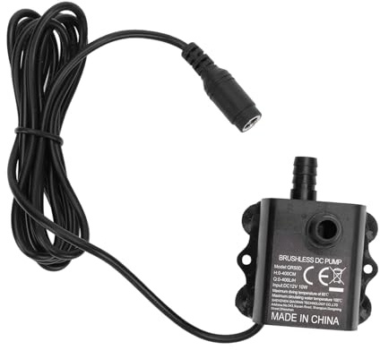 Akozon Submersible Water Pump DC 12V 10W, 0-400L/H Brushless Pump for Aquariums, Fountains, and Water Cooling Systems