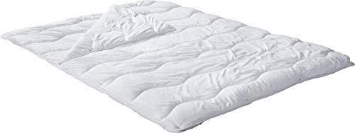 REDBEST Vier-Jahreszeiten-Bett, Steppbett, Bettdecke Atlanta weiß Größe 155x220 cm - Textilfaser - Feuchtigkeitsabtransport, Liegekomfort, waschbar, ergonomische Wellensteppung
