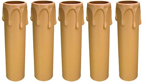 5x Culot E14 douille ~ Douille de bougie 100 mm plastique beige ~ crème Ø 23/26 mm