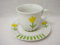 Taza Y Plato TE 200ML Porcelana Porcelana Rayas TULIPAN Verde