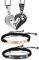 Cupimatch Schmuck Set Pärchen Puzzle Anhänger Edelstahl Halskette Geflochte Armbänder Panzerarmband Zirkonia Panzerkette Partnerarmband Freundschaftsarmband Damen Herren Armreif, Silber Schwarz