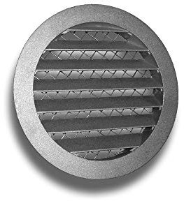 Aluminium Lüftungsgitter Wetterschutzgitter mit Flansch rund Abluft Zuluft System Ø 400, Ausführung mit Mäuseschutzgitter