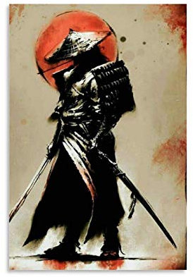 DSGFR Japanische Malerei Samurai Abstrakte Romantik Poster Dekorative Malerei Leinwand Wandkunst Wohnzimmer Poster Schlafzimmer Gemälde 40 x 60 cm
