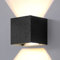 DAWALIGHT Garten Wandleuchten, Outdoor Up and Down Lights LED 2x6W 925LM 3000K, IP65 Wasserdichte Moderne Wandleuchten, Quadratisches Design, Abstrahlwinkel einstellbar, Schwarze Farbe