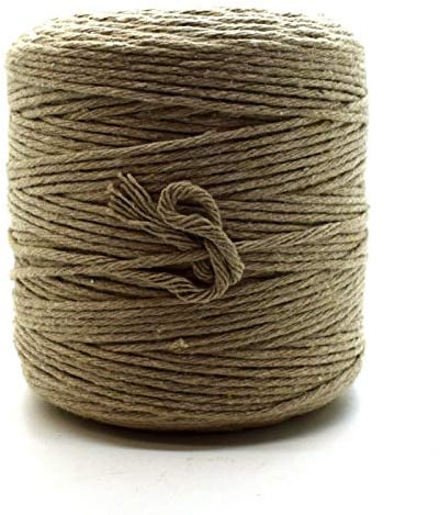 Premium Beige Macrame Cord, 200 m / 656 ft of 3 mm Thick Natural Cotton Thread Yarn Macrame Rope for Wall Hangings, Plant Hangers, DIY Crafts, Home Decorations, Gift Wrapping (Reel)