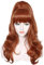 Linfairy Long Wavy Auburn Kupferperücke Big Bouffant Bienenstockperücken für Frauen passt 50er Jahre 80er Jahre Kostüm (Auburn Kupfer)