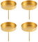 Kerzenhalter Adventskranz, 6 cm Kerzenständer Gold 4 Stück, Adventskerzenhalter Metall, Kerzenhalter Stumpenkerzen, Stabkerzenhalter Kerzenteller für Adventsgirlande Blumentopf