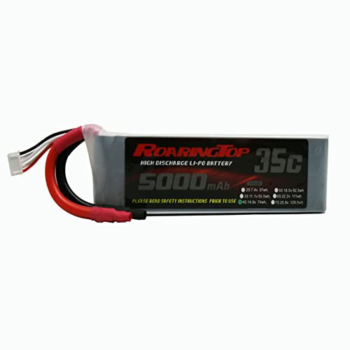 RoaringTop 4S 5000mAh 14,8V 35C Batterie LiPo RC sans Prise (câble de Plomb) pour Traxxas Slash X-Maxx RC Evader BX Car Buggy Truggy Crawler Monster Car Hélicoptère Avion FPV Racing