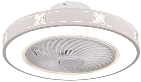 BEL AIR HOME - Ventilador Plafón Led KAIROS Motor DC Con Luz LED 72W Con Mando a Distancia, Rejilla Giratoria Eficiente Ventilación de 4 Velocidades para Verano y Plafón LED para Invierno (BLANCO)