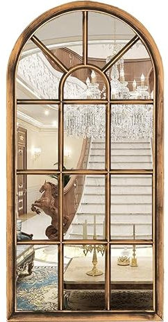DEENZ 35X71Cm Arched Window Wall Mirror, Brushed Copper/Bronze, Room Decoration Ideas New Eye Catching Design