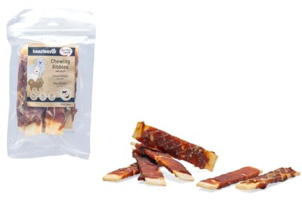 Beeztees Kau Ribbies Ente, Hundesnack, 6 Stck., 9 cm