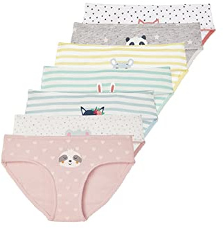 Vertbaudet 7er-Pack Mädchen Slips mit Tiermotiven weiß 116