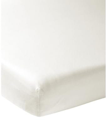 Meyco Home Basic Jersey Uni SpannbettlakenDoppelbett (Bettlaken mit weicher Jersey-Qualität, aus 100% Baumwolle, perfekte Passform durch Rundum-Gummizug, Maße: 140 x 200 cm), Warmes Weiß