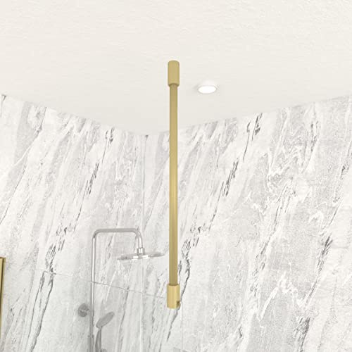 AURLANE Barre de Fixation Plafond recoupable Finition Or Dore Brosse pour paroi de Douche Freedom 2 Gold