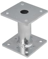 Heavy Duty Galvanised Elevated Post Base Support Fence Foot (Size: 100 x 100mm - 4x4) Height 100mm-4