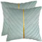 Tosleo 2 Stück Minzgrün Samt Kissenbezüge 60x60 cm Dekorative Couch Luxus Moderne Kissenbezüge für Wohnzimmer Schlafzimmer Sofa Kissen Bett mit Gold Leder